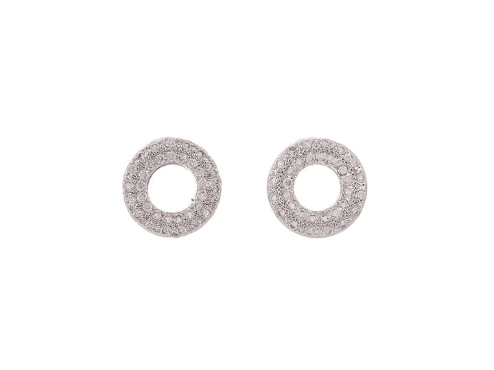 Kiwicraft Zircon Donut Rhodium Studs