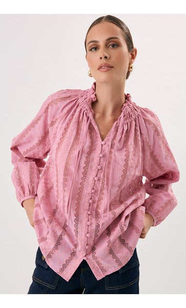 Adorne Opal Cotton Lace Shirt