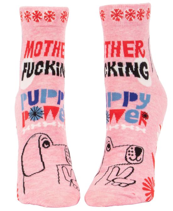 Blue Q Mother Fucking Puppy Power Socks