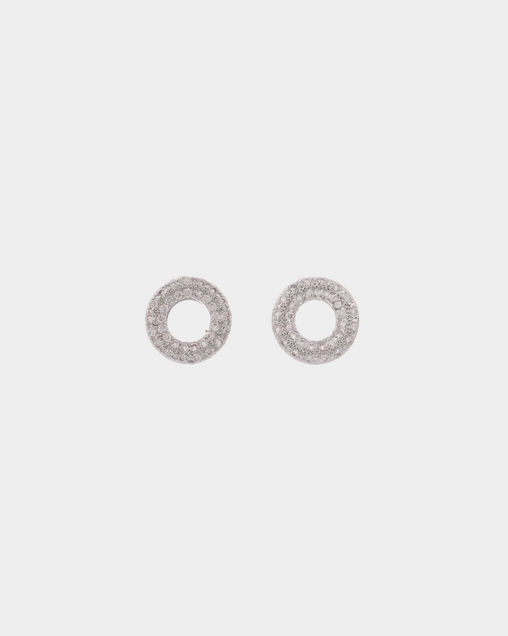 Kiwicraft Zircon Donut Rhodium Studs