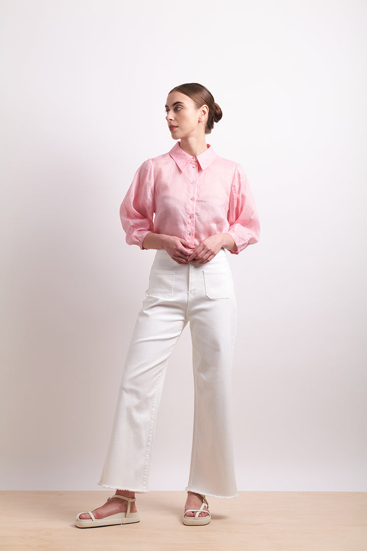 Neris Pink Tuck Shirt