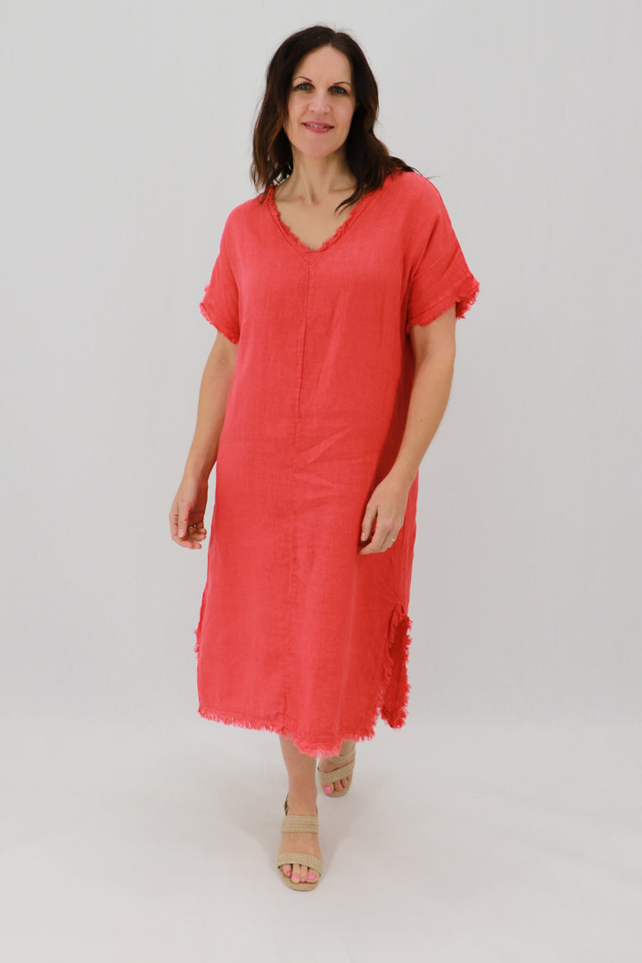 Aida Rose Isabella Frayed Shift Dress