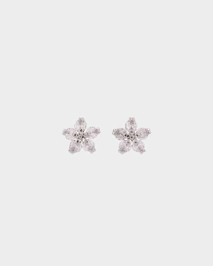 Kiwicraft Flower rhodium studs