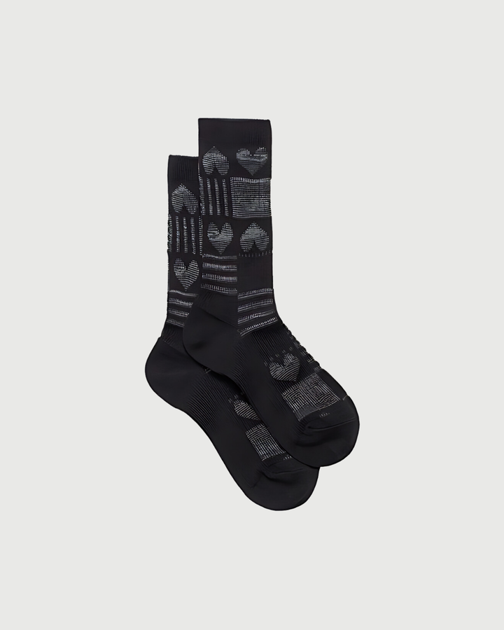 Antler Black Heart Club Sock