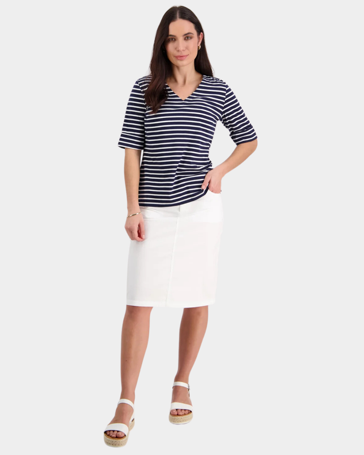 Vassalli Poplin Skirt with Centre Back Vent