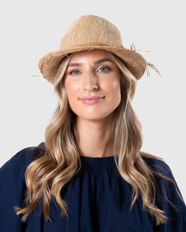 Stella & Gemma Fedora Hat with Raffia Bow