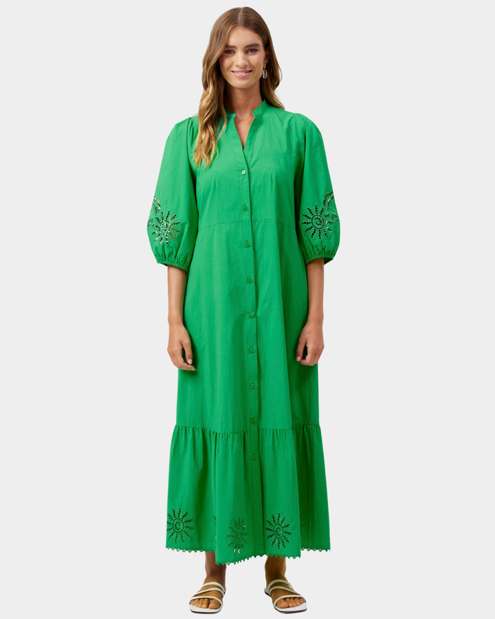 Haven Larissa Broderie Maxi Dress
