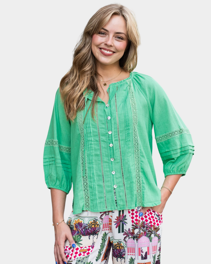 Silver Wishes Pagot Lace detailed Blouse