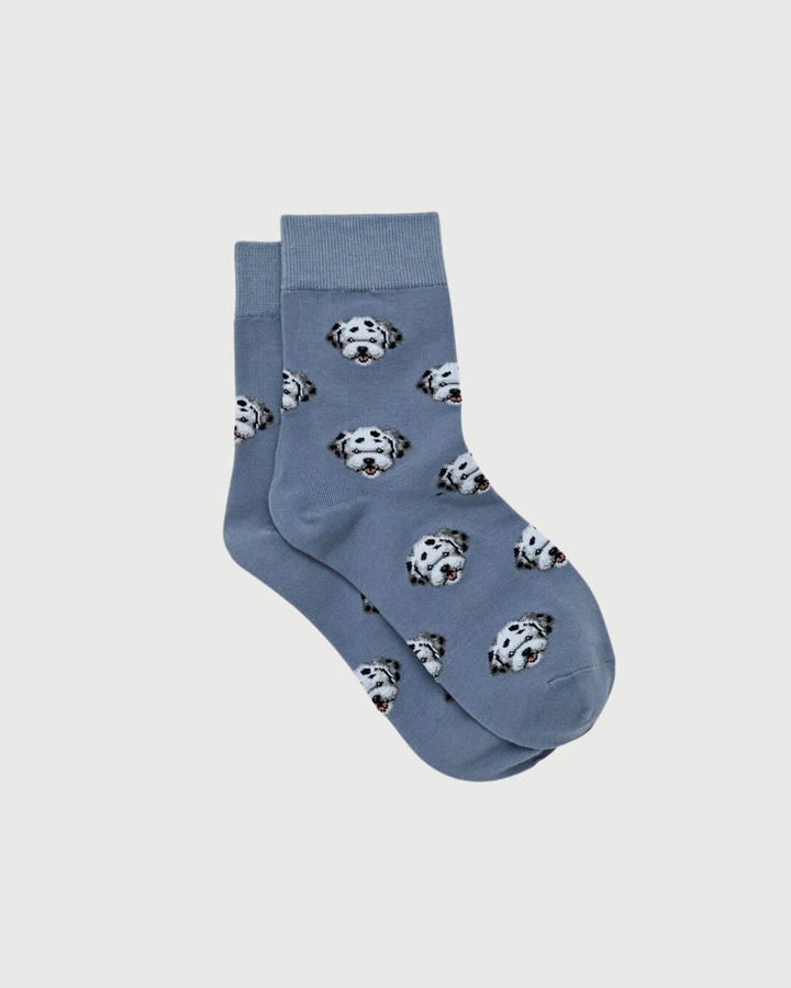 Stella + Gemma Denim Blue Dalmatian Socks