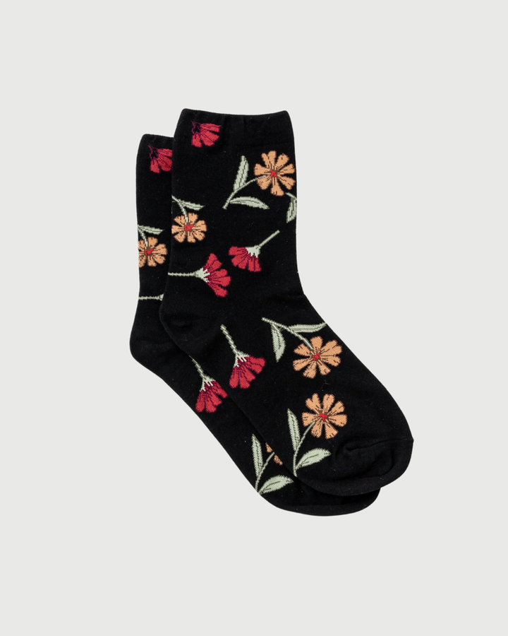 Stella + Gemma Socks Black Floral