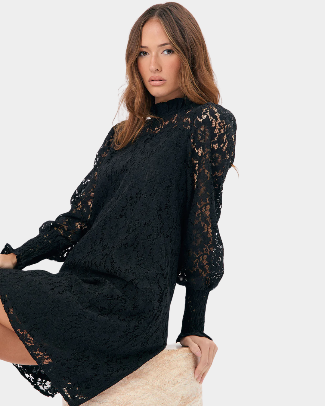 Adorne Olivia Long Sleeve Lace Dress
