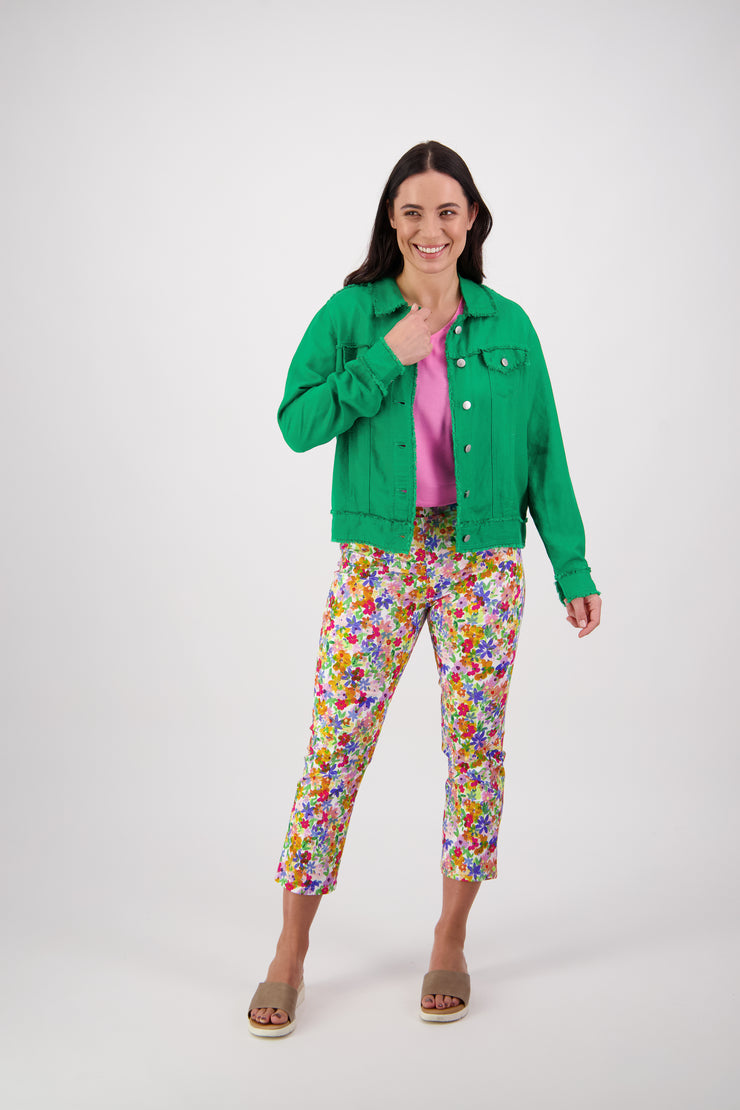 Vassalli Linen Jacket with Frayed Seams
