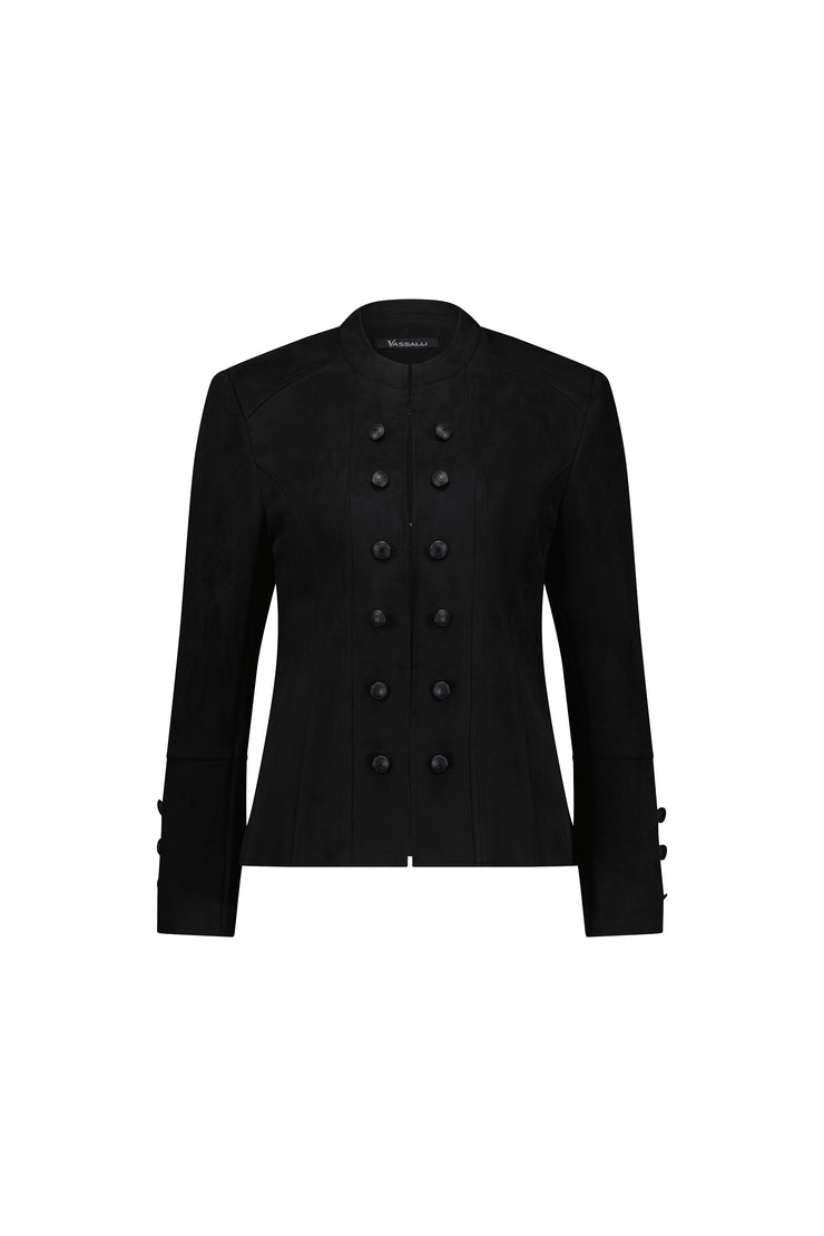 Vassalli Military Style Jacket with Button Front Detail