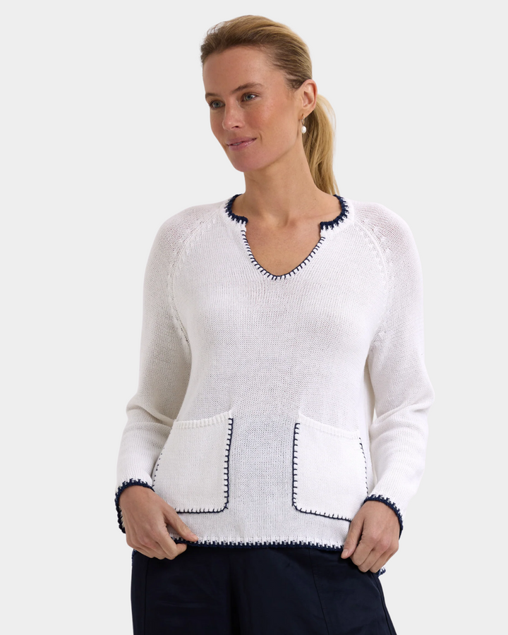 Zaket & Plover Hand Work Trim A Line Jumper