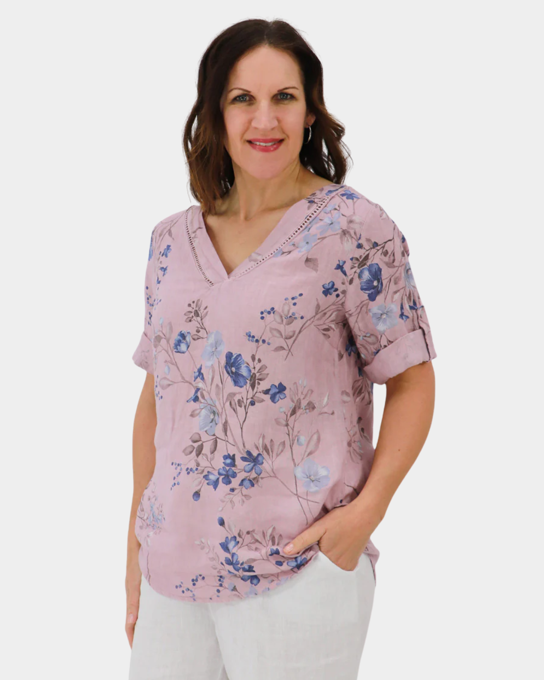 Aida Rose Nina Rolled Sleeve Top