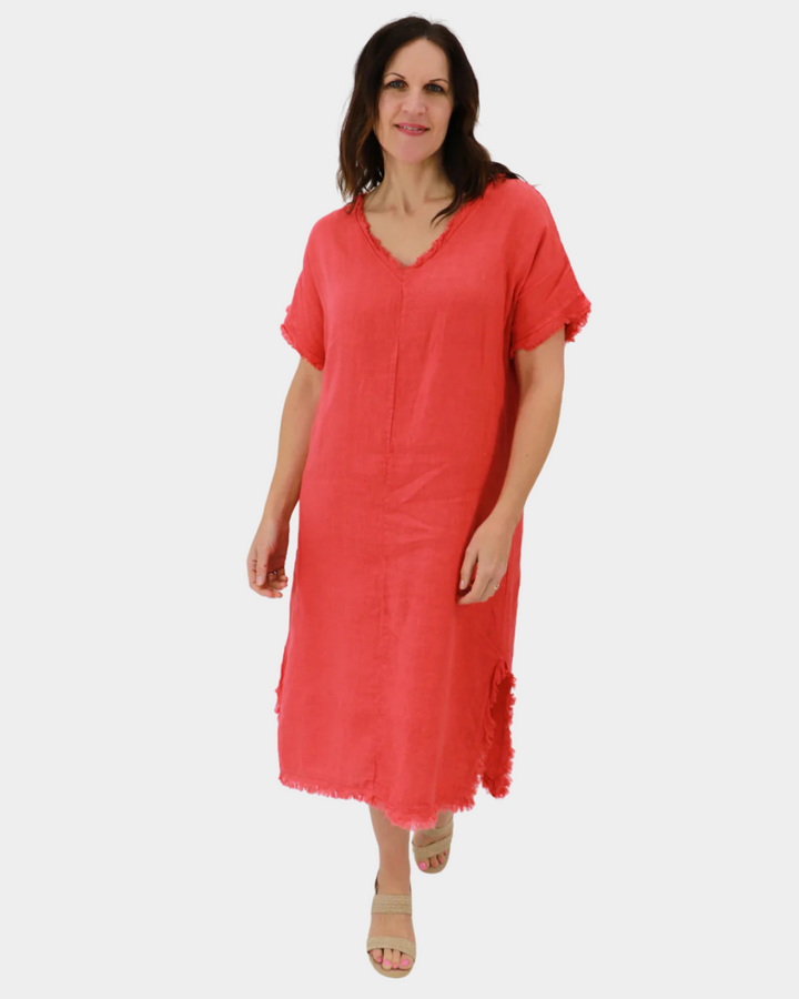 Aida Rose Isabella Frayed Shift Dress