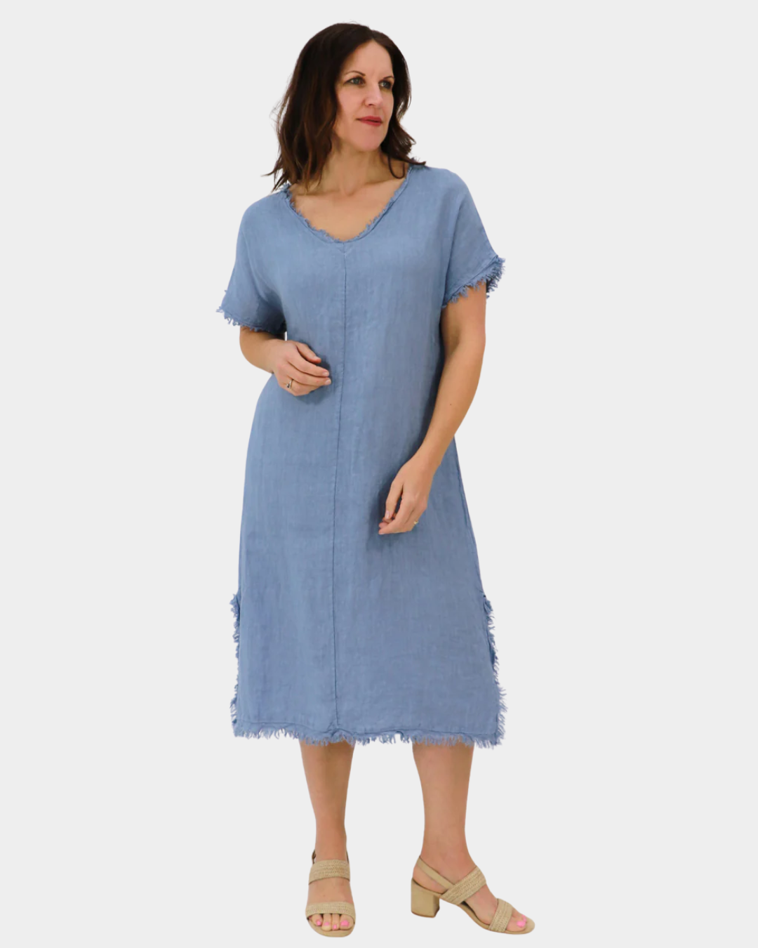 Aida Rose Isabella Frayed Shift Dress