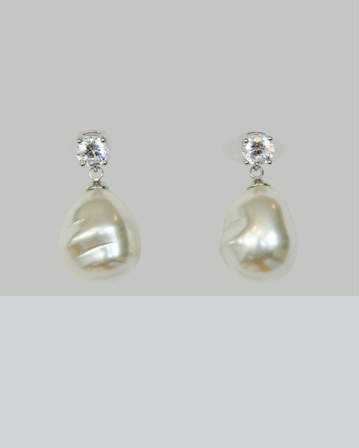 Gregory Ladner Crystal Pearl Drop Earrings