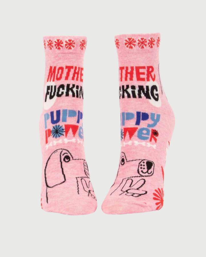 Blue Q Mother Fucking Puppy Power Socks