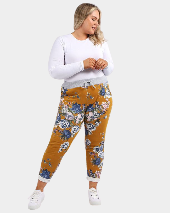 Beau Denver Floral Mustard Jogger