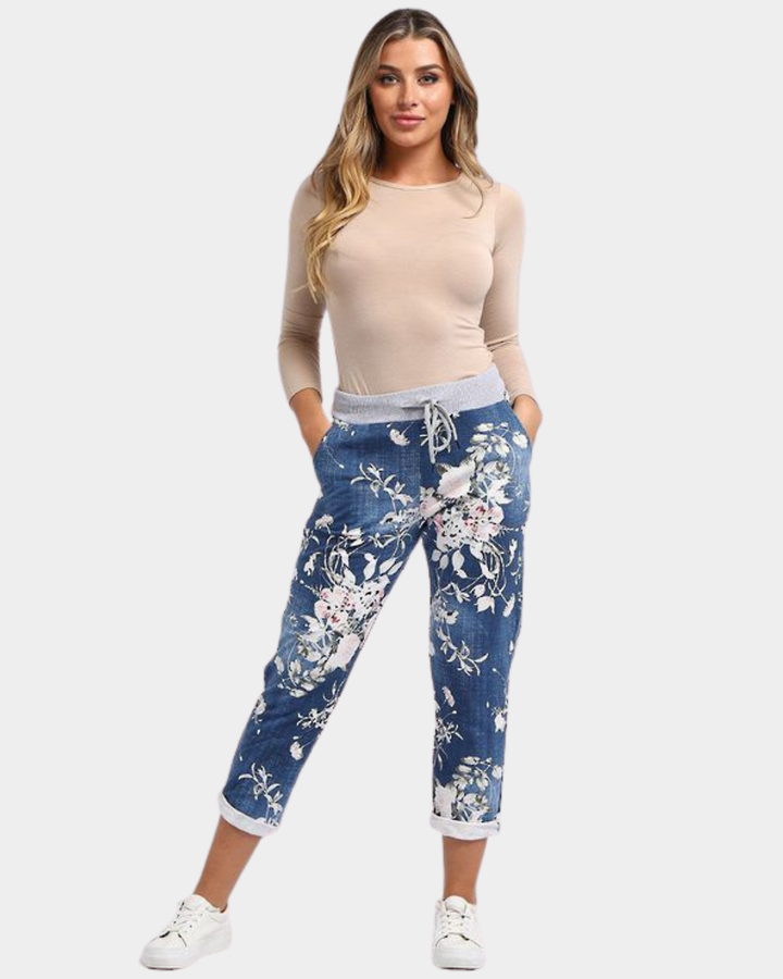Beau Denver Dark Blue Floral Jogger