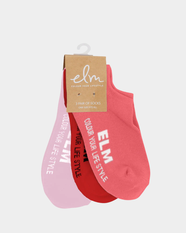 Elm No Show Socks 3 Pack