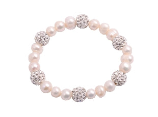 Kiwicraft Freshwater Pearl Diamente Bracelet