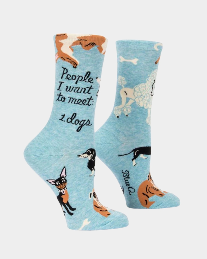 Blue Q People I want to meet 1.dogs socks