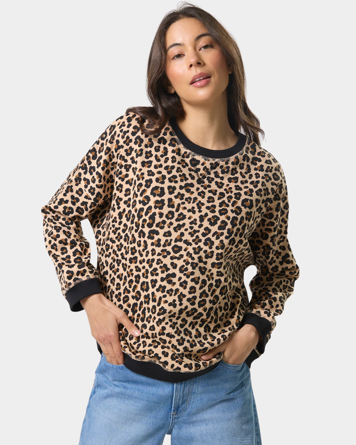 Stella + Gemma Newport Sweat Snow Leopard