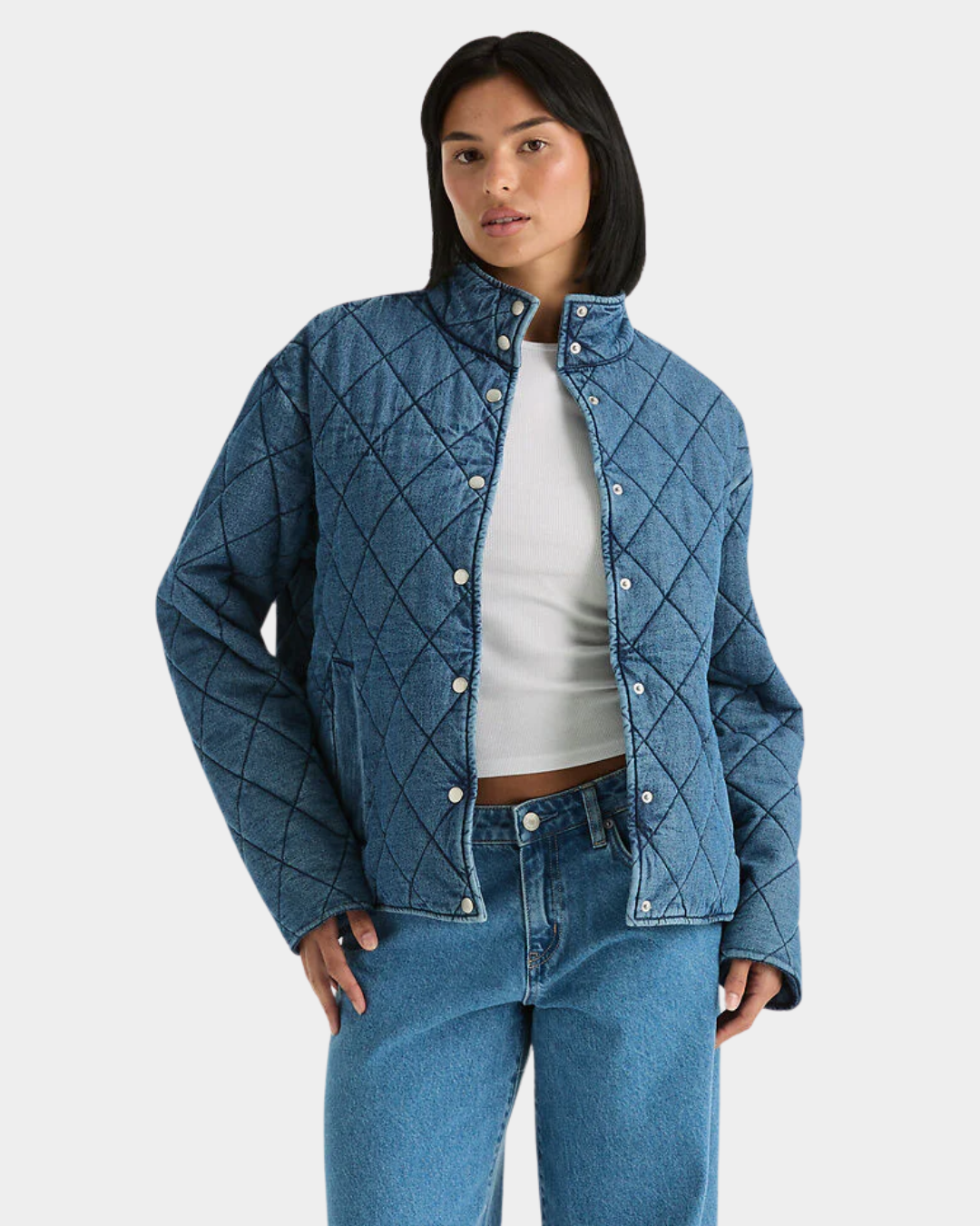 Lee Riders Denim Quilted Bomber Jacket