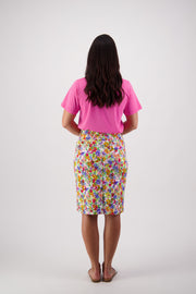Vassalli Printed Skirt with Centre Back Vent