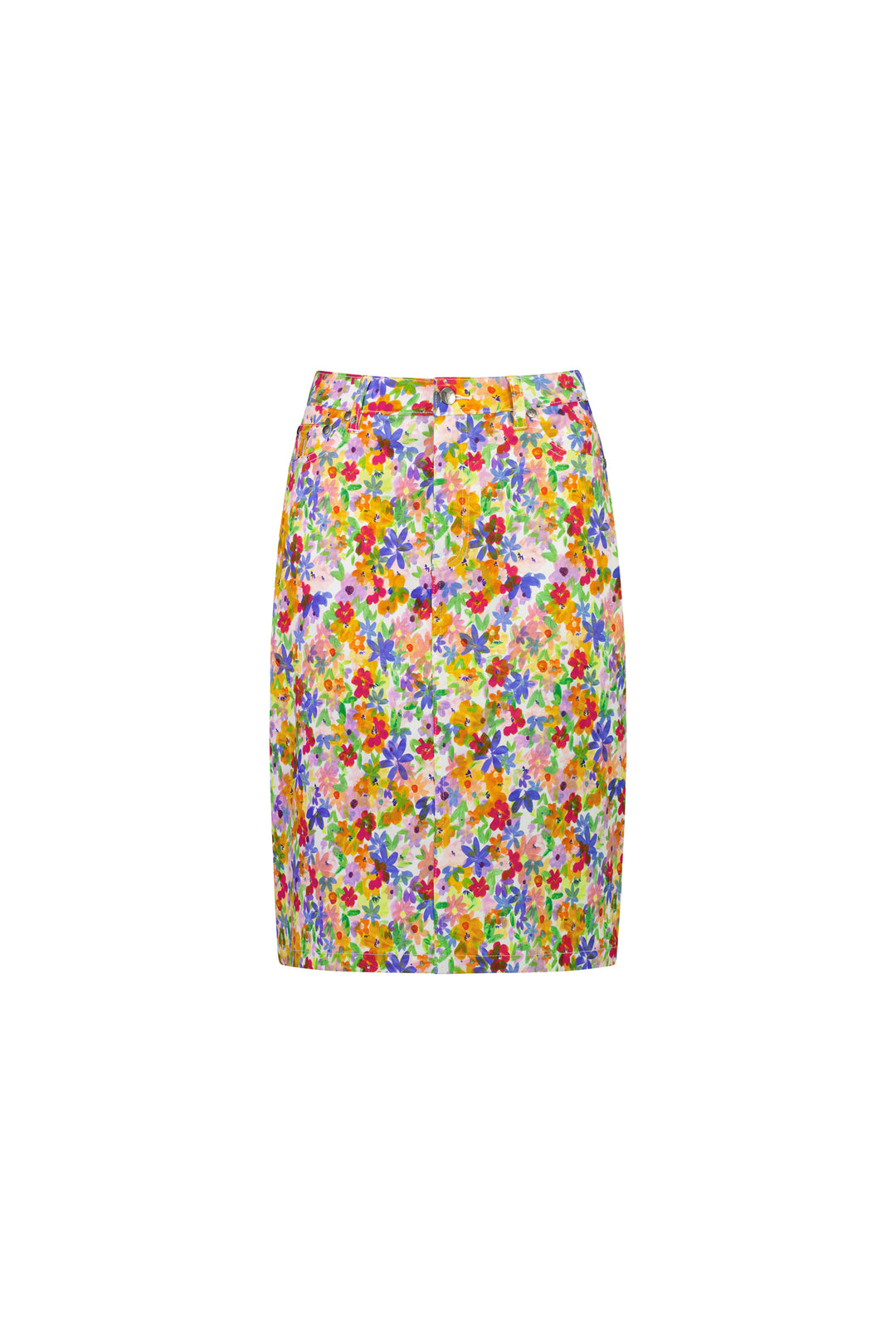 Vassalli Printed Skirt with Centre Back Vent