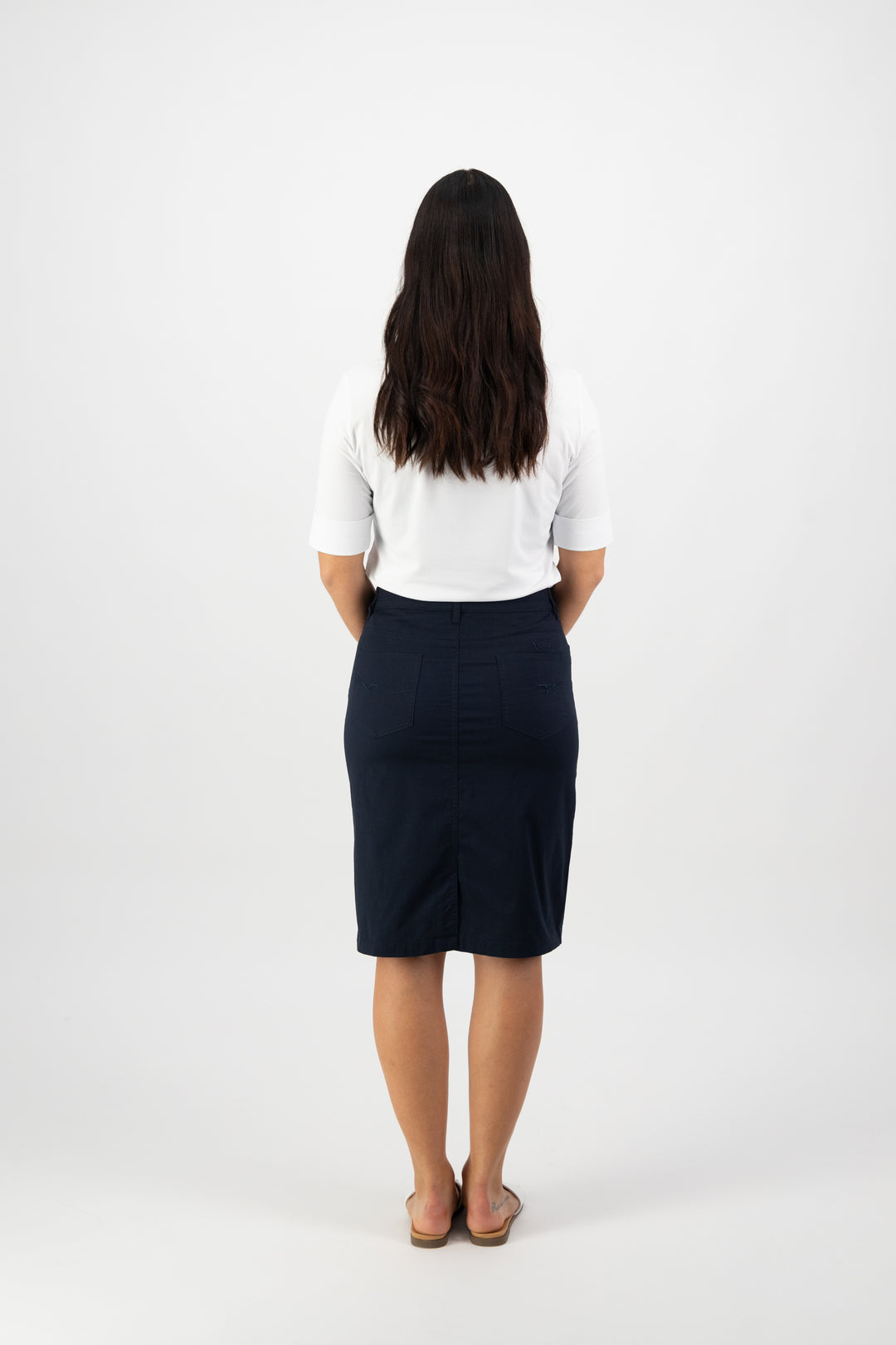 Vassalli Poplin Skirt with Centre Back Vent