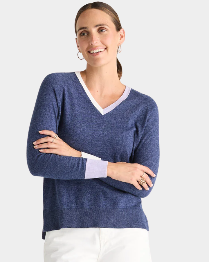 Zaket &amp; Plover V Accent Sweater