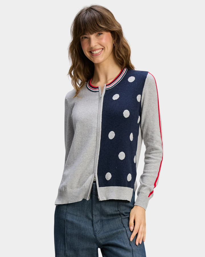 Zaket & Plover Stripe Spot Zip Up