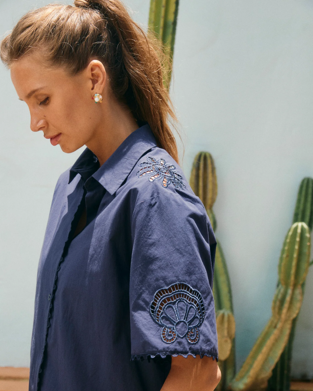 Haven Larissa Broderie Shirt