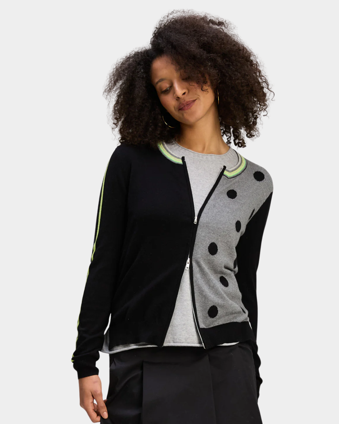 Zaket & Plover Stripe Spot Zip Up