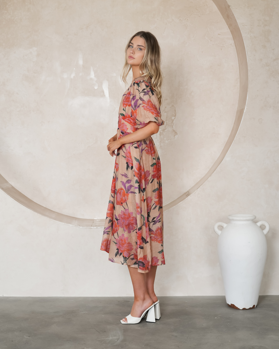 Fria Button Thru  Midi Dress