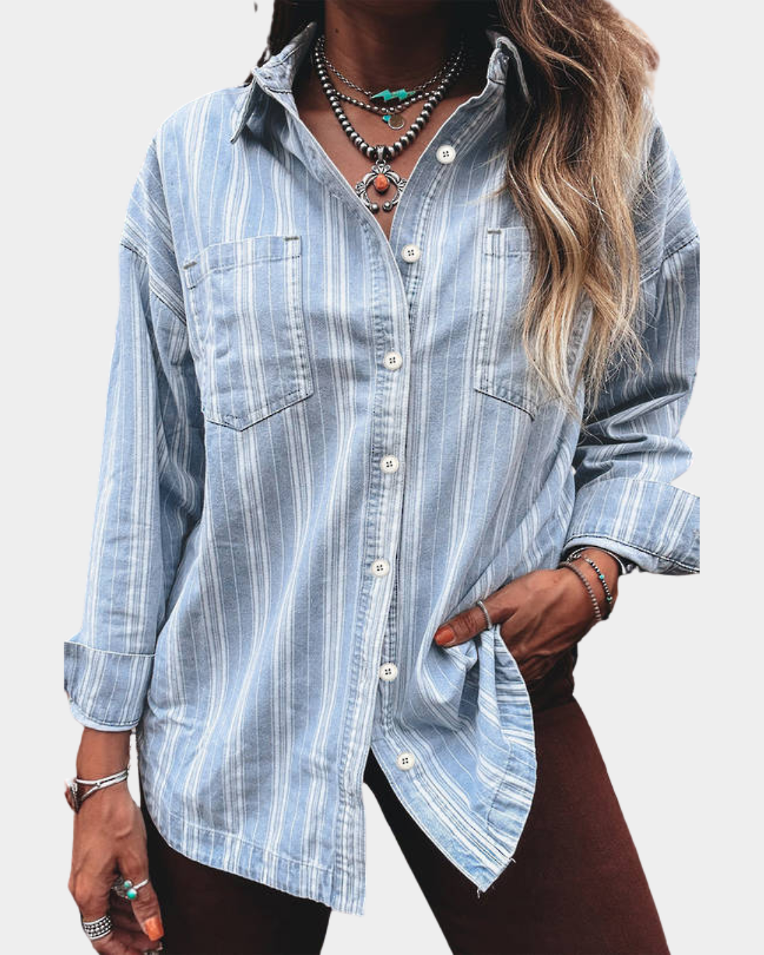 Beau Indie Washed Striped Shacket