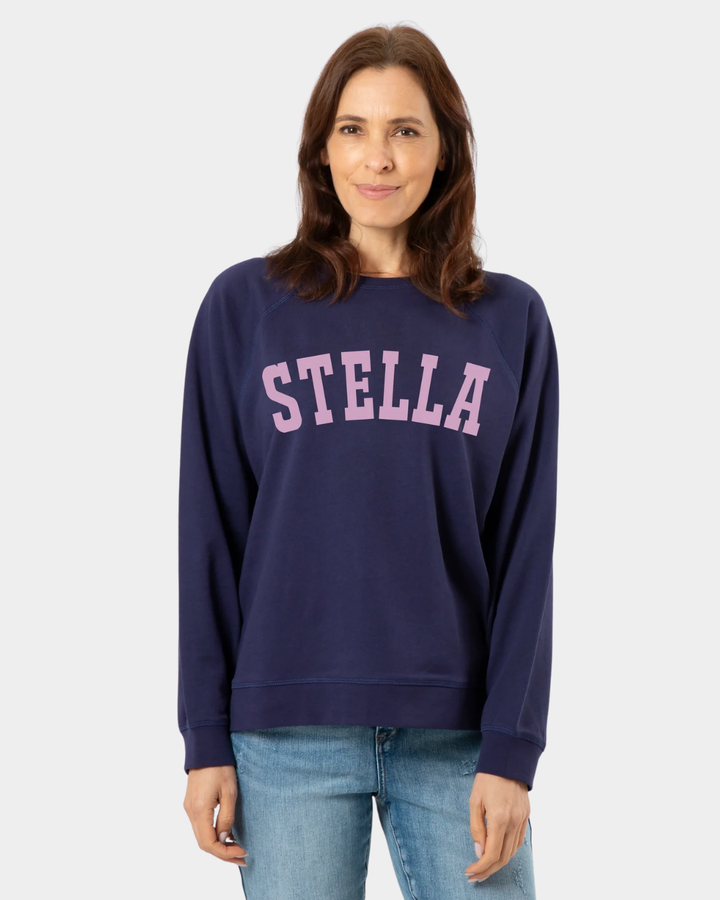 Stella + Gemma Everyday Sweater Navy with Bubblegum Logo