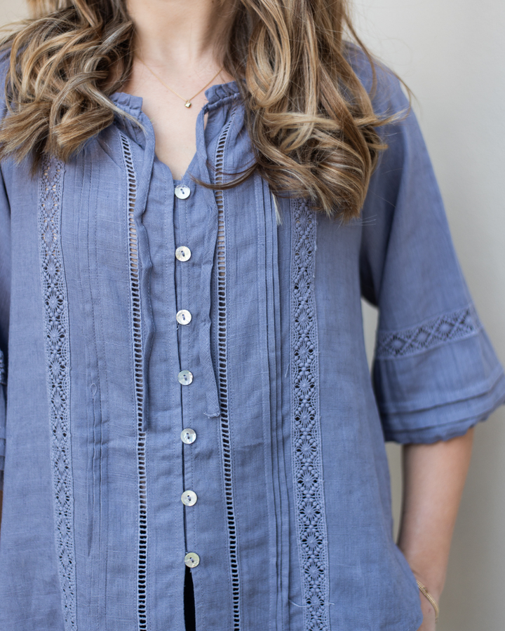 Silver Wishes Pagot Lace detailed Blouse