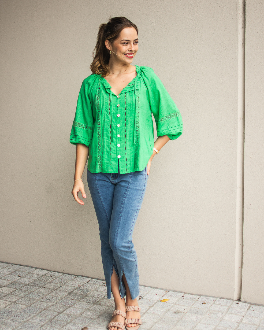 Silver Wishes Pagot Lace detailed Blouse