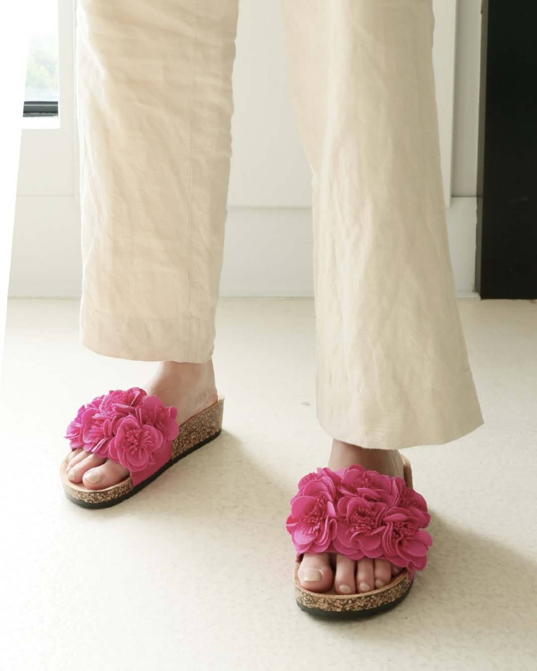 Los Cabos Corsage Fuchsia Slide