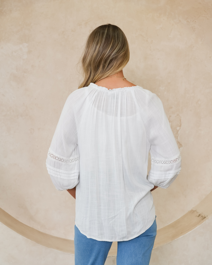 Silver Wishes Pagot Lace detailed Blouse