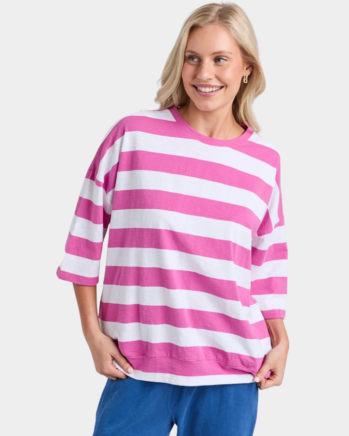 Elm Mazie Black Stripe Sweat