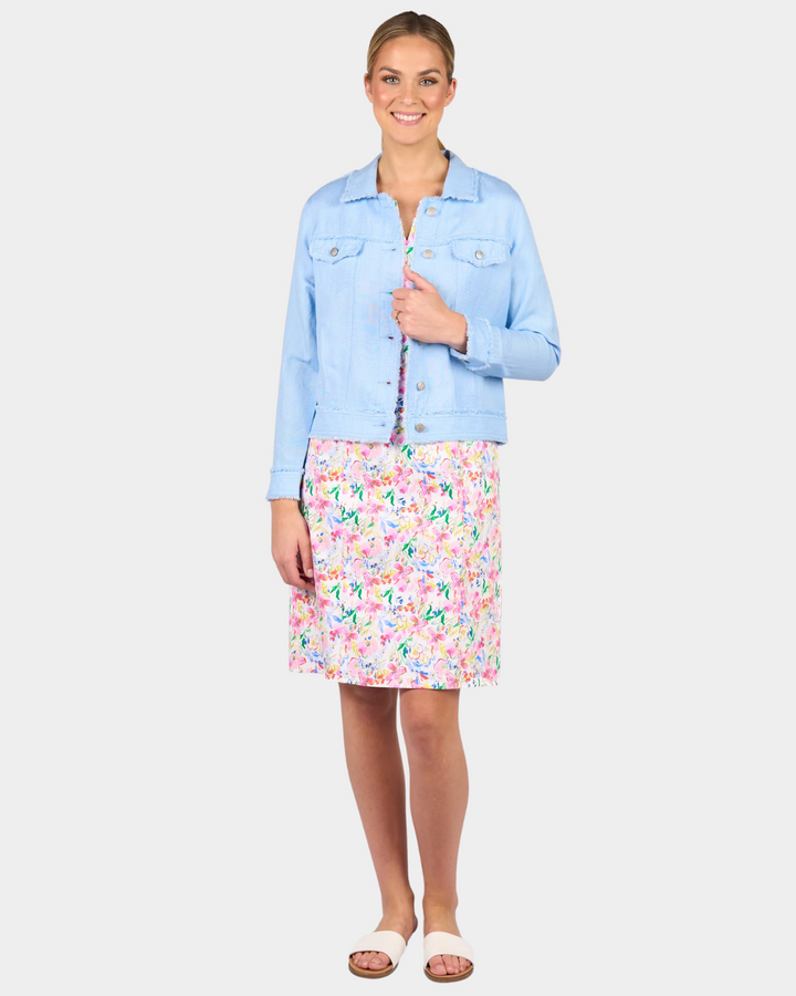Vassalli Linen Jacket with Frayed Seams
