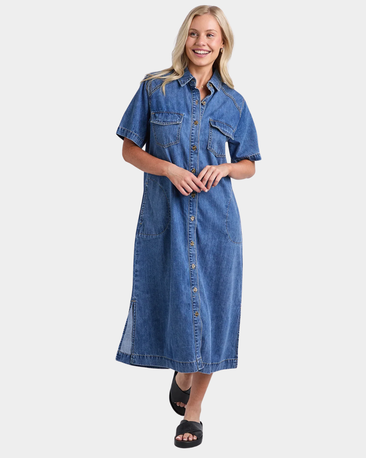 Elm Ayla Denim Midi Dress