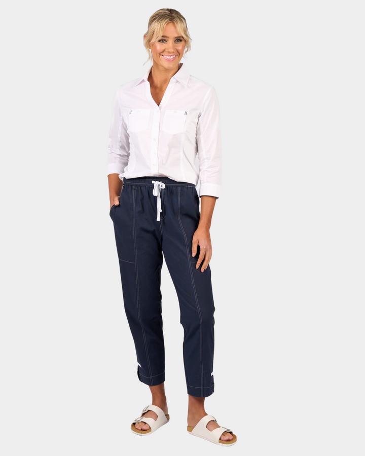 Vassalli Relaxed Leg Ankle Grazier with contrast trim & stitching