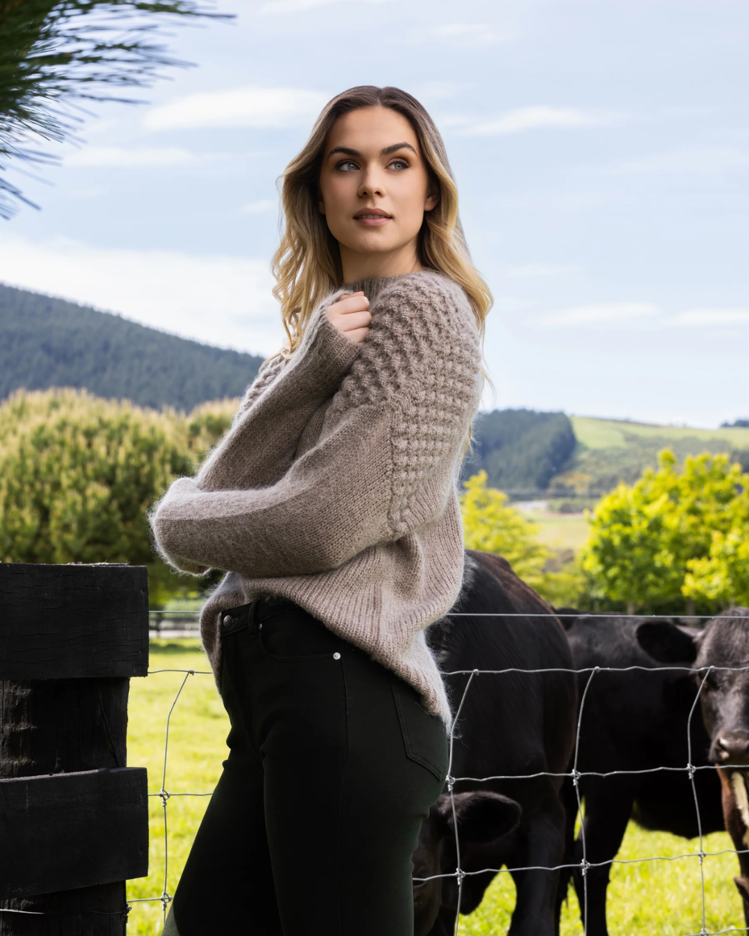 Vassalli Bobble Detail Sweater with High Neck