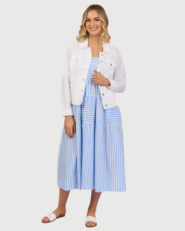 Vassalli Linen Jacket with Frayed Seams